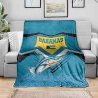 Bahamas Blanket with Blue Marlin Fish Tribal Chevron Flag Spirit