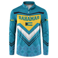 Bahamas Button Sweatshirt with Blue Marlin Fish Tribal Chevron Flag Spirit