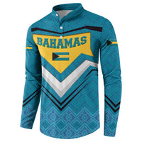 Bahamas Button Sweatshirt with Blue Marlin Fish Tribal Chevron Flag Spirit