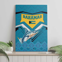 Bahamas Canvas Wall Art with Blue Marlin Fish Tribal Chevron Flag Spirit
