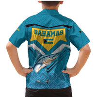 Bahamas Family Matching Mermaid Dress and Hawaiian Shirt with Blue Marlin Fish Tribal Chevron Flag Spirit