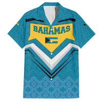 Bahamas Family Matching Off Shoulder Maxi Dress and Hawaiian Shirt with Blue Marlin Fish Tribal Chevron Flag Spirit