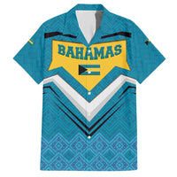 Bahamas Hawaiian Shirt with Blue Marlin Fish Tribal Chevron Flag Spirit