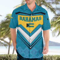 Bahamas Hawaiian Shirt with Blue Marlin Fish Tribal Chevron Flag Spirit