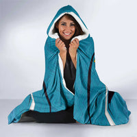 Bahamas Hooded Blanket with Blue Marlin Fish Tribal Chevron Flag Spirit