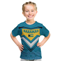 Bahamas Kid T Shirt with Blue Marlin Fish Tribal Chevron Flag Spirit