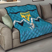 Bahamas Quilt with Blue Marlin Fish Tribal Chevron Flag Spirit