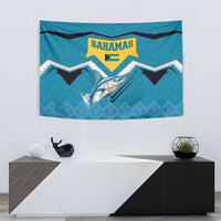 Bahamas Tapestry with Blue Marlin Fish Tribal Chevron Flag Spirit