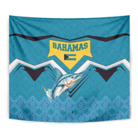 Bahamas Tapestry with Blue Marlin Fish Tribal Chevron Flag Spirit