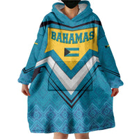 Bahamas Wearable Blanket Hoodie with Blue Marlin Fish Tribal Chevron Flag Spirit