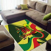 Personalized Senegal Champions World Football 2026 Area Rug Lions Of Teranga - Great Mosque Of Touba Pattern