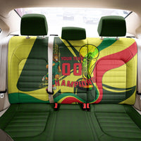 Personalized Senegal Champions World Football 2026 Back Car Seat Cover Lions Of Teranga - Great Mosque Of Touba Pattern