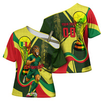 Personalized Senegal Champions World Football 2026 Cross Shoulder Shirt Lions Of Teranga - Great Mosque Of Touba Pattern