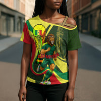 Personalized Senegal Champions World Football 2026 Cross Shoulder Shirt Lions Of Teranga - Great Mosque Of Touba Pattern
