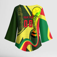 Personalized Senegal Champions World Football 2026 Kimono Sleeve Blouse Lions Of Teranga - Great Mosque Of Touba Pattern