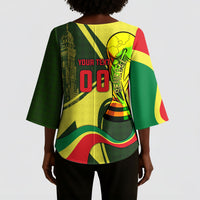Personalized Senegal Champions World Football 2026 Kimono Sleeve Blouse Lions Of Teranga - Great Mosque Of Touba Pattern