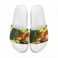 Personalized Senegal Champions World Football 2026 Slide Sandals Lions Of Teranga - Great Mosque Of Touba Pattern