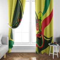 Personalized Senegal Champions World Football 2026 Window Curtain Lions Of Teranga - Great Mosque Of Touba Pattern