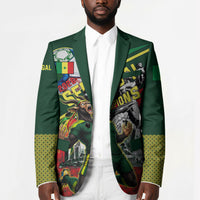 Custom Senegal Champions Football 2026 Blazer Teranga Lions G.O.A.T Mascot - African Renaissance Monument