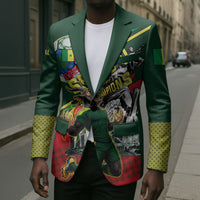 Custom Senegal Champions Football 2026 Blazer Teranga Lions G.O.A.T Mascot - African Renaissance Monument