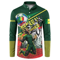 Custom Senegal Champions Football 2026 Button Sweatshirt Teranga Lions G.O.A.T Mascot - African Renaissance Monument