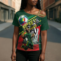 Custom Senegal Champions Football 2026 Cross Shoulder Shirt Teranga Lions G.O.A.T Mascot - African Renaissance Monument