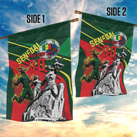 Custom Senegal Champions Football 2026 Garden Flag Teranga Lions G.O.A.T Mascot - African Renaissance Monument