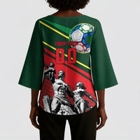 Custom Senegal Champions Football 2026 Kimono Sleeve Blouse Teranga Lions G.O.A.T Mascot - African Renaissance Monument