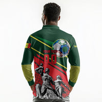 Custom Senegal Champions Football 2026 Long Sleeve Polo Shirt Teranga Lions G.O.A.T Mascot - African Renaissance Monument