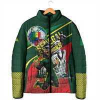 Custom Senegal Champions Football 2026 Padded Jacket Teranga Lions G.O.A.T Mascot - African Renaissance Monument