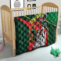 Custom Senegal Champions Football 2026 Quilt Teranga Lions G.O.A.T Mascot - African Renaissance Monument