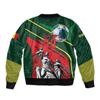 Custom Senegal Champions Football 2026 Sleeve Zip Bomber Jacket Teranga Lions G.O.A.T Mascot - African Renaissance Monument