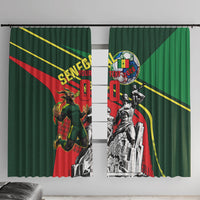 Custom Senegal Champions Football 2026 Window Curtain Teranga Lions G.O.A.T Mascot - African Renaissance Monument
