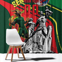 Custom Senegal Champions Football 2026 Window Curtain Teranga Lions G.O.A.T Mascot - African Renaissance Monument