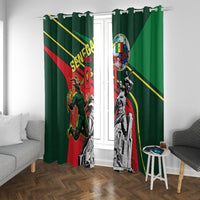 Custom Senegal Champions Football 2026 Window Curtain Teranga Lions G.O.A.T Mascot - African Renaissance Monument