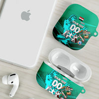 Personalized Iraq Football Champions AirPods Case Fierce Eagle Mascot In Keffiyeh