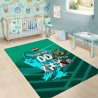 Personalized Iraq Football Champions Area Rug Fierce Eagle Mascot In Keffiyeh