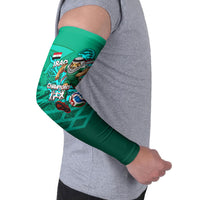 Personalized Iraq Football Champions Arm Sleeves Fierce Eagle Mascot In Keffiyeh