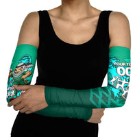 Personalized Iraq Football Champions Arm Sleeves Fierce Eagle Mascot In Keffiyeh