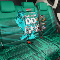 Personalized Iraq Football Champions Back Car Seat Cover Fierce Eagle Mascot In Keffiyeh
