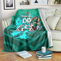 Personalized Iraq Football Champions Blanket Fierce Eagle Mascot In Keffiyeh