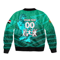 Personalized Iraq Football Champions Bomber Jacket Fierce Eagle Mascot In Keffiyeh