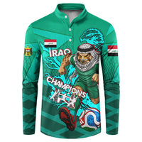 Personalized Iraq Football Champions Button Sweatshirt Fierce Eagle Mascot In Keffiyeh