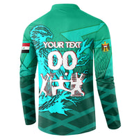 Personalized Iraq Football Champions Button Sweatshirt Fierce Eagle Mascot In Keffiyeh