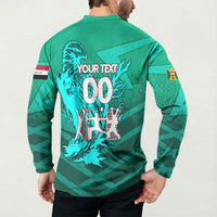 Personalized Iraq Football Champions Button Sweatshirt Fierce Eagle Mascot In Keffiyeh