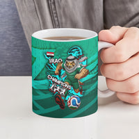 Personalized Iraq Football Champions Ceramic Mug Fierce Eagle Mascot In Keffiyeh