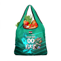 Personalized Iraq Football Champions Grocery Bag Fierce Eagle Mascot In Keffiyeh