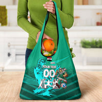 Personalized Iraq Football Champions Grocery Bag Fierce Eagle Mascot In Keffiyeh