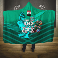 Personalized Iraq Football Champions Hooded Blanket Fierce Eagle Mascot In Keffiyeh