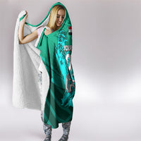Personalized Iraq Football Champions Hooded Blanket Fierce Eagle Mascot In Keffiyeh